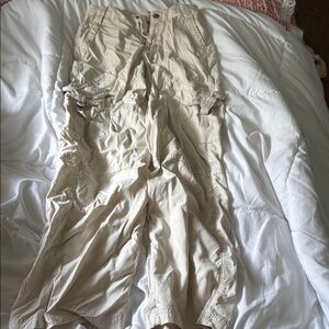 American Eagle Outfitters Cream Cargo Pants -000